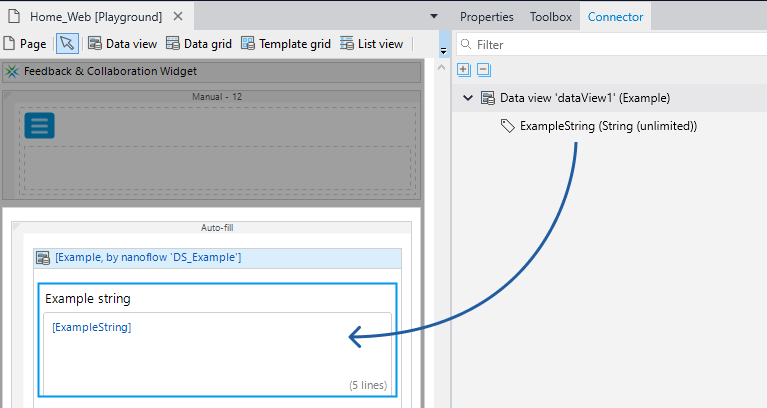 Drag an attribute into a dataview to insert an input widget