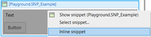 Remove a snippet quickly by selecting inline snippet