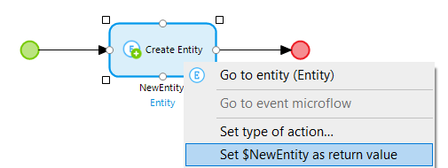 Use set as return value to set the return type and return the selected object