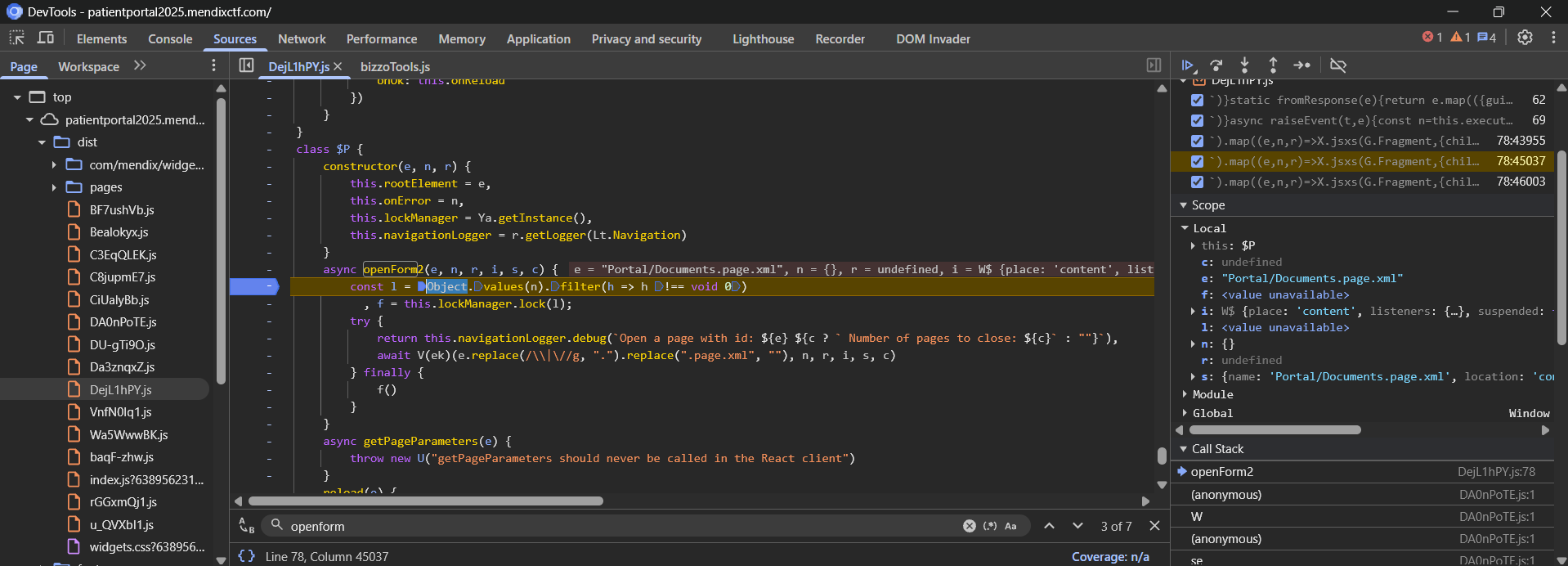 Debugging OpenForm2